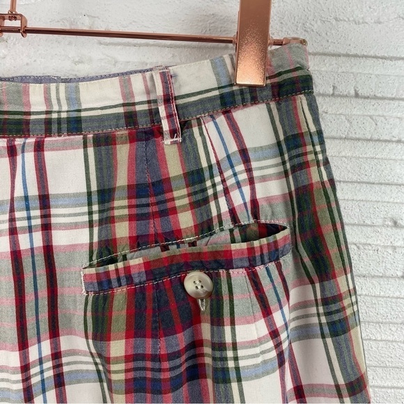 Pendleton Vintage 80s Chino Shorts Plaid Pleated High Waist Side Pockets 27 - Picture 9 of 14